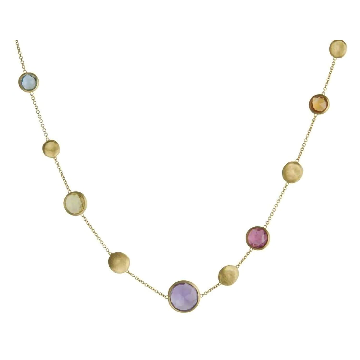 Marco Bicego Jaipur 18ct Yellow Gold Mixed Stone Necklace LuxSeeker