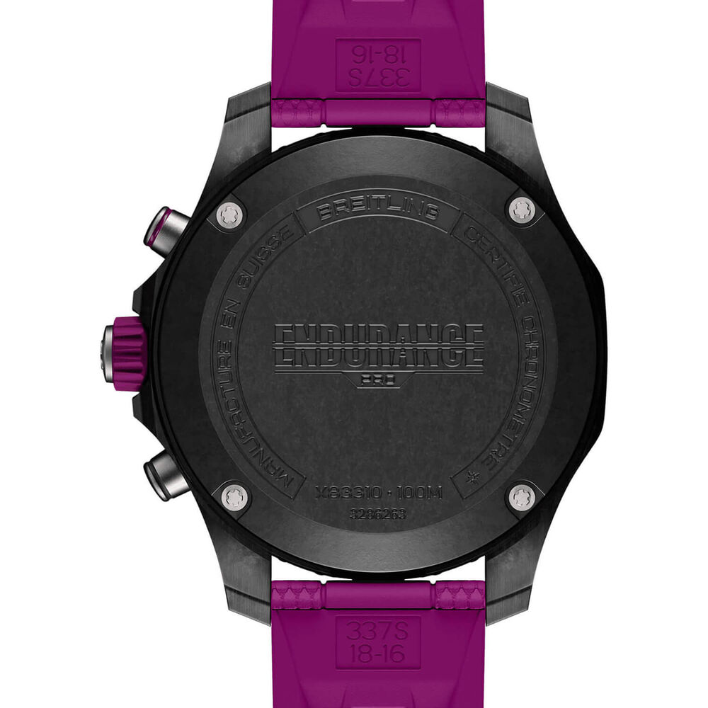 Breitling Professional Endurance Pro 38mm Black Dial Purple Rubber Strap Watch image number 3