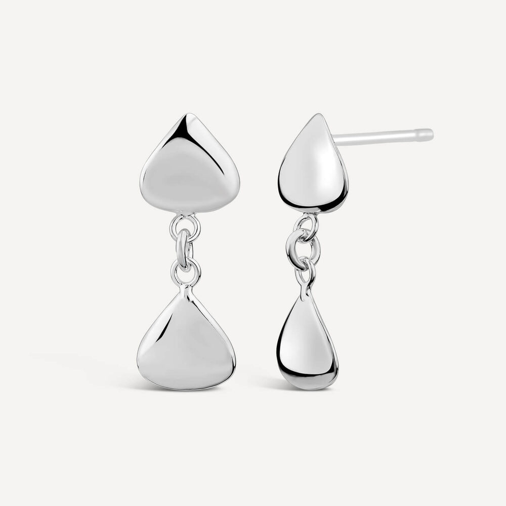 Sterling Silver Double Teardrop Earrings image number 1