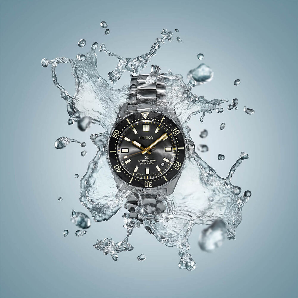 Seiko Prospex 1965 Revival Diver’s 40mm Tide Grey Dial Steel Bracelet Watch image number 8
