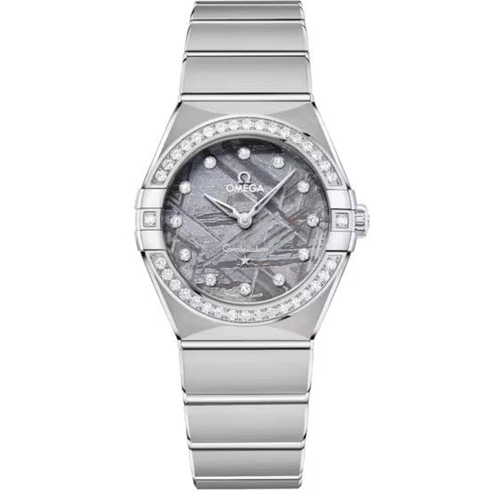 OMEGA Constellation Meteorite 25mm Lavender Dial Diamond Dots Steel Bracelet Watch