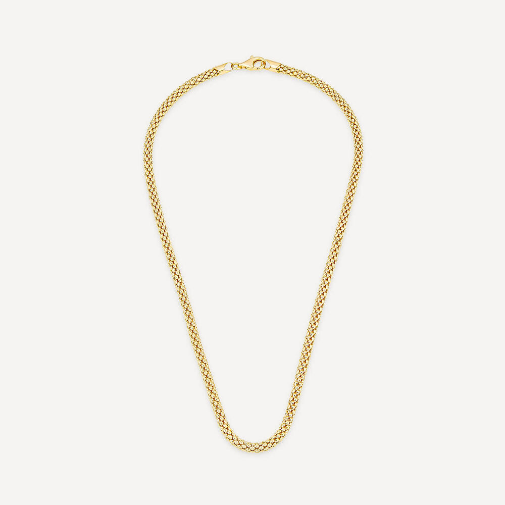 Silver & Yellow Gold Plated Popcorn Tube Necklet image number 2