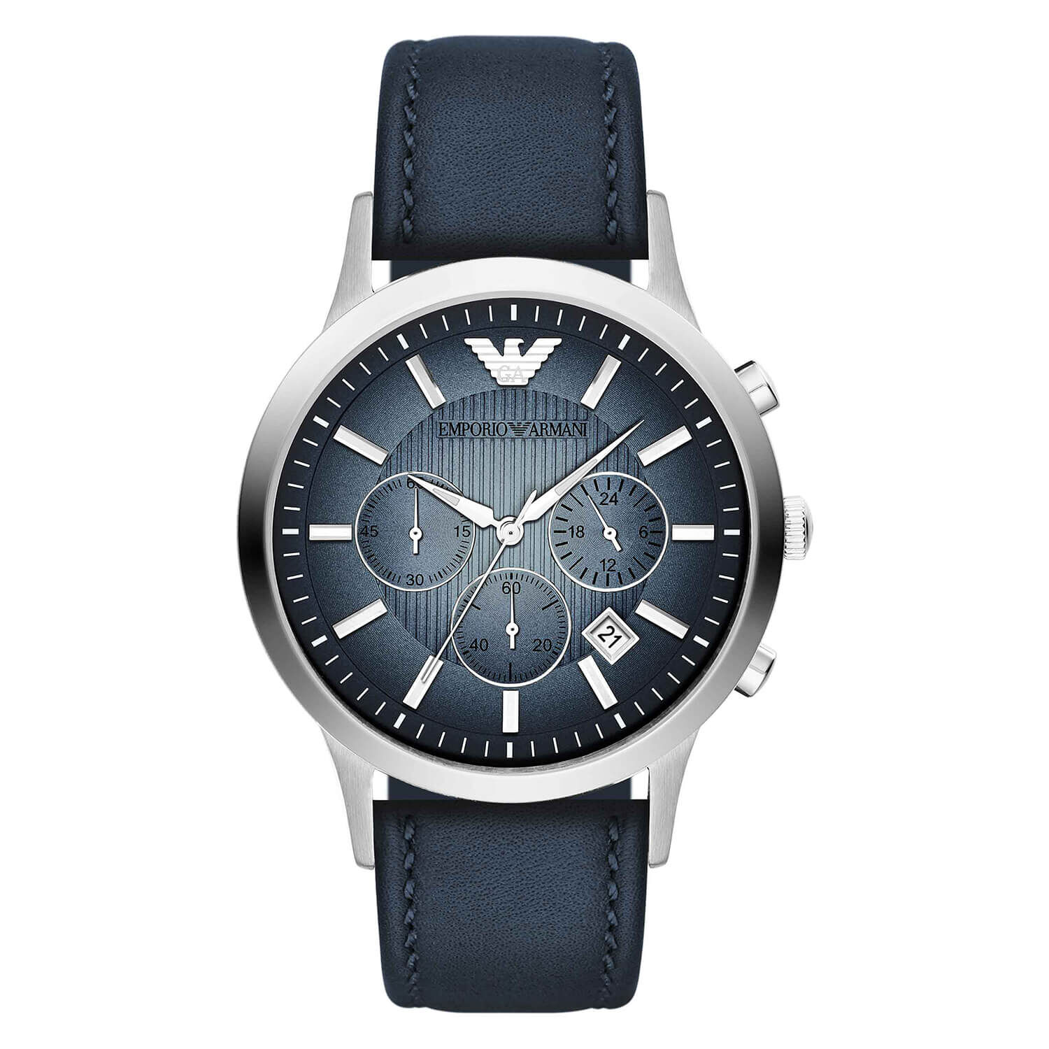 Armani Exchange Dark Blue Dial Chronograph | Blue Silicone Strap AX2441 -  First Class Watches™ USA