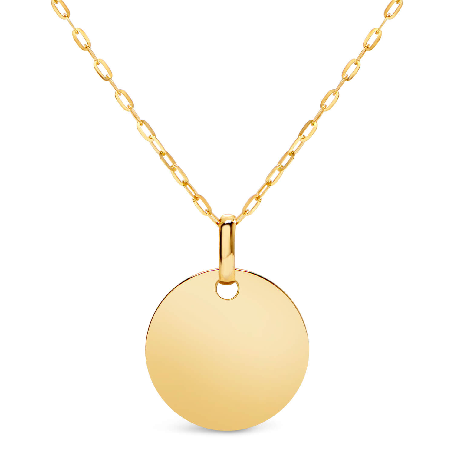 Personalised 9ct Gold Mini Hammered Disc Necklace | Posh Totty Designs