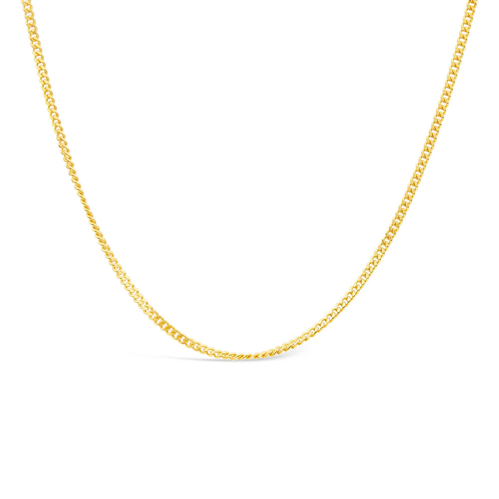 9ct Yellow Gold Diamond Cut Curb Chain Necklace