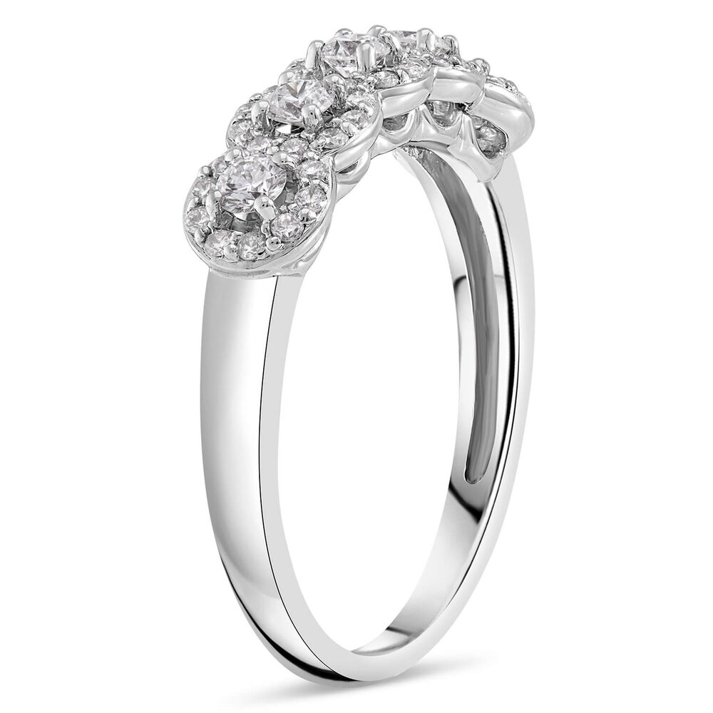 9ct white gold 0.50 carat diamond halo cluster ring image number 3