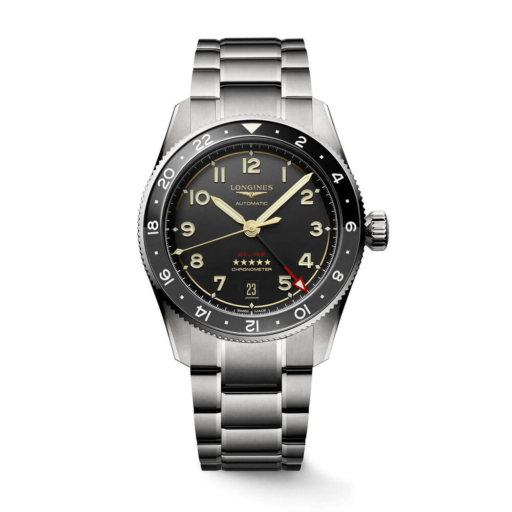 Longines Spirit Automatic 39mm Anthracite Dial Ceramic Bezel Titanium Bracelet Watch image number 0