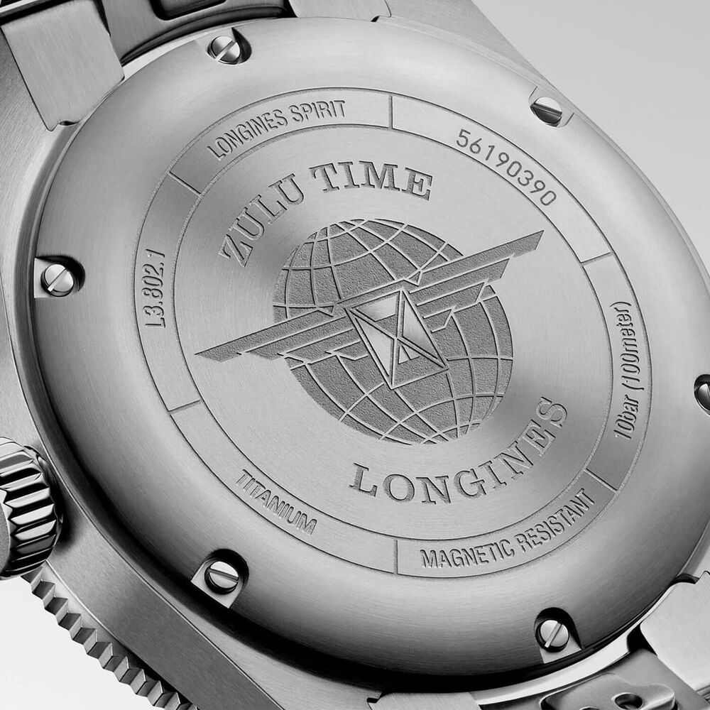 Longines Spirit Automatic 39mm Anthracite Dial Ceramic Bezel Titanium Bracelet Watch image number 6