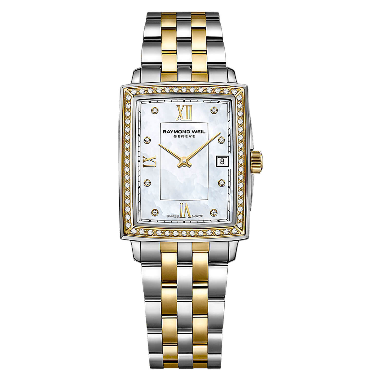 5925 sps 00995 raymond weil toccata 23x34mm quartz white dial steel yellow gold pvd bracelet watch 08 01 1 5147 img1