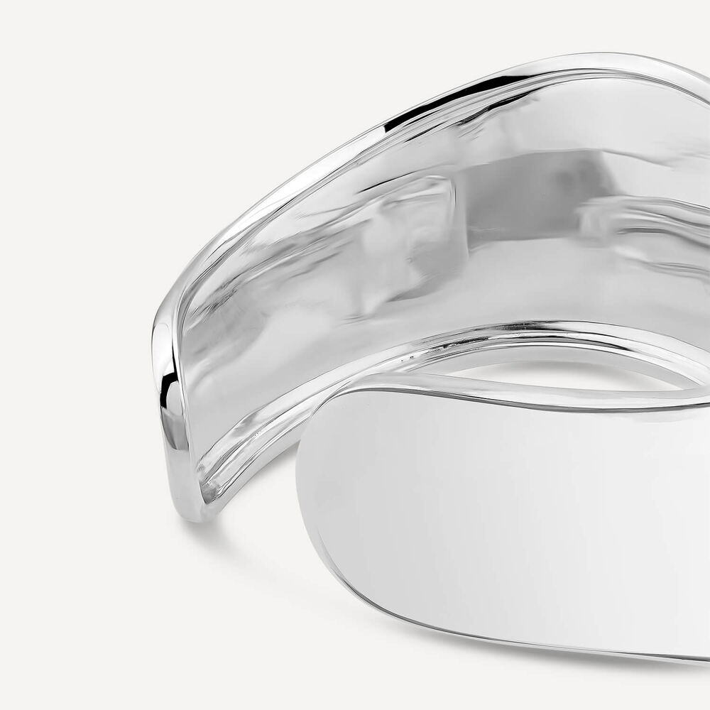 Sterling Silver Wide Polished Cuff Bangle image number 2