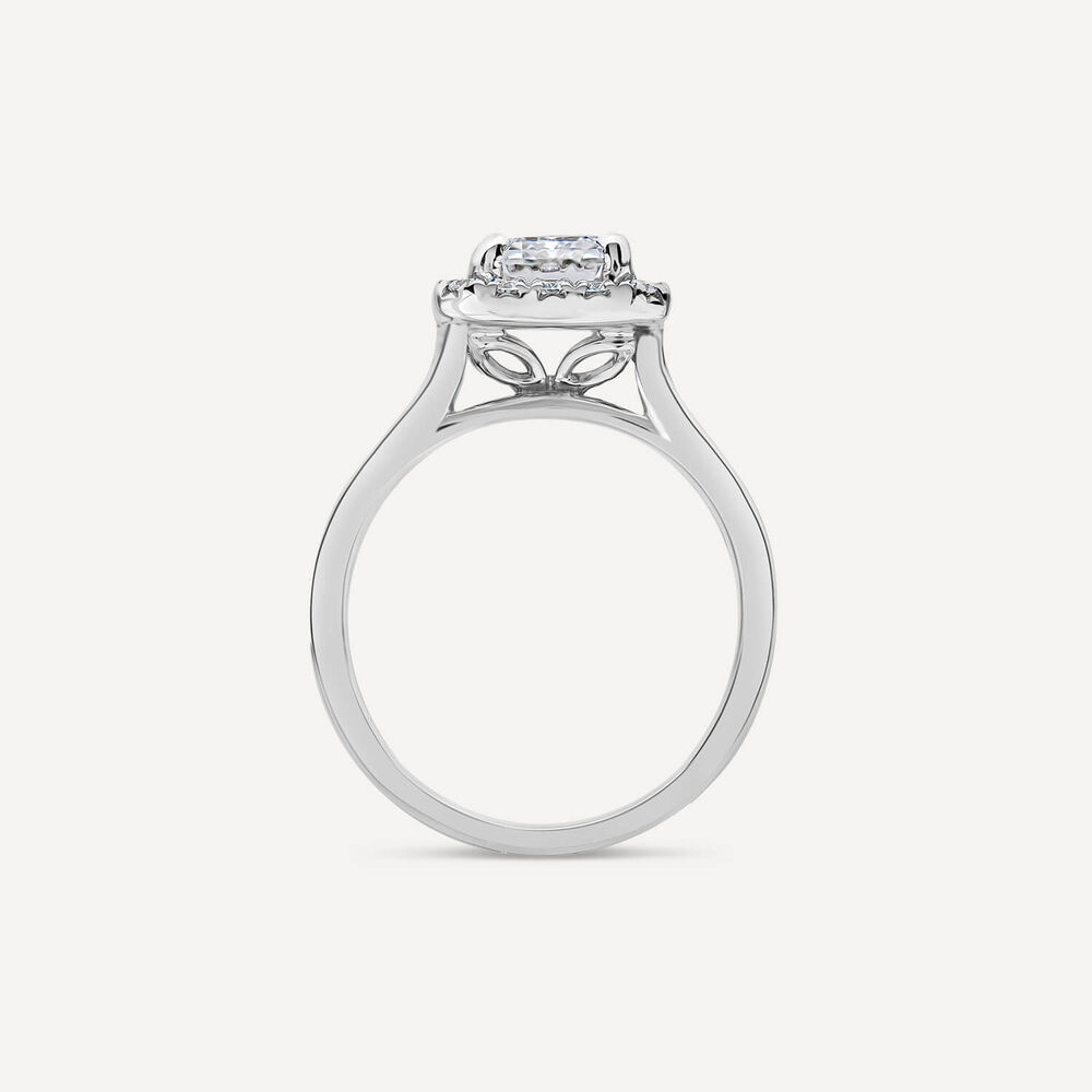 Born Platinum 2.24ct Lab Grown Emerald Cut Halo Diamond Ring
