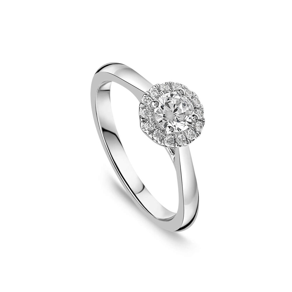 The Orchid Setting 18ct White Gold Halo 0.50ct Round Diamond Ring