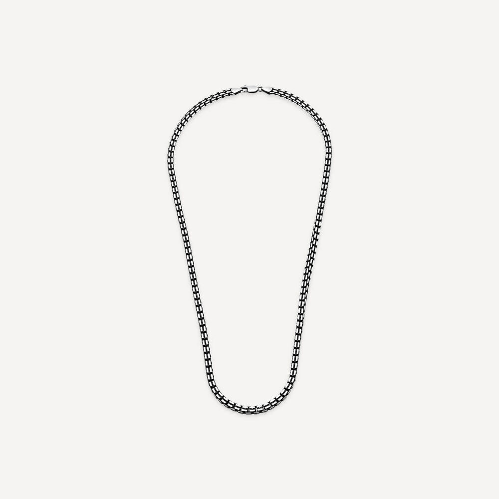 Sterling Silver Oxidised Box 20" Necklet image number 2