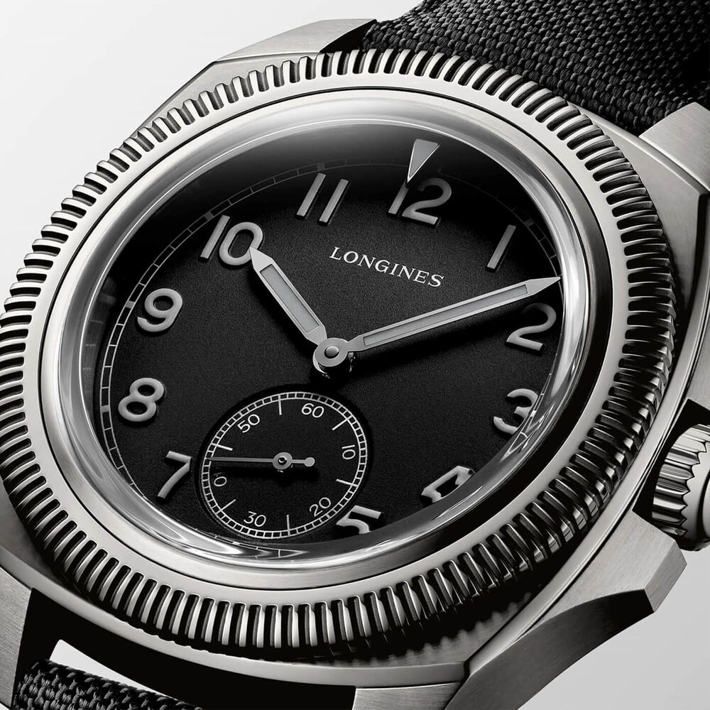 Longines Pilot Majetek Pioneer Edition 43mm Black Dial Synthetic Strap Watch image number 2