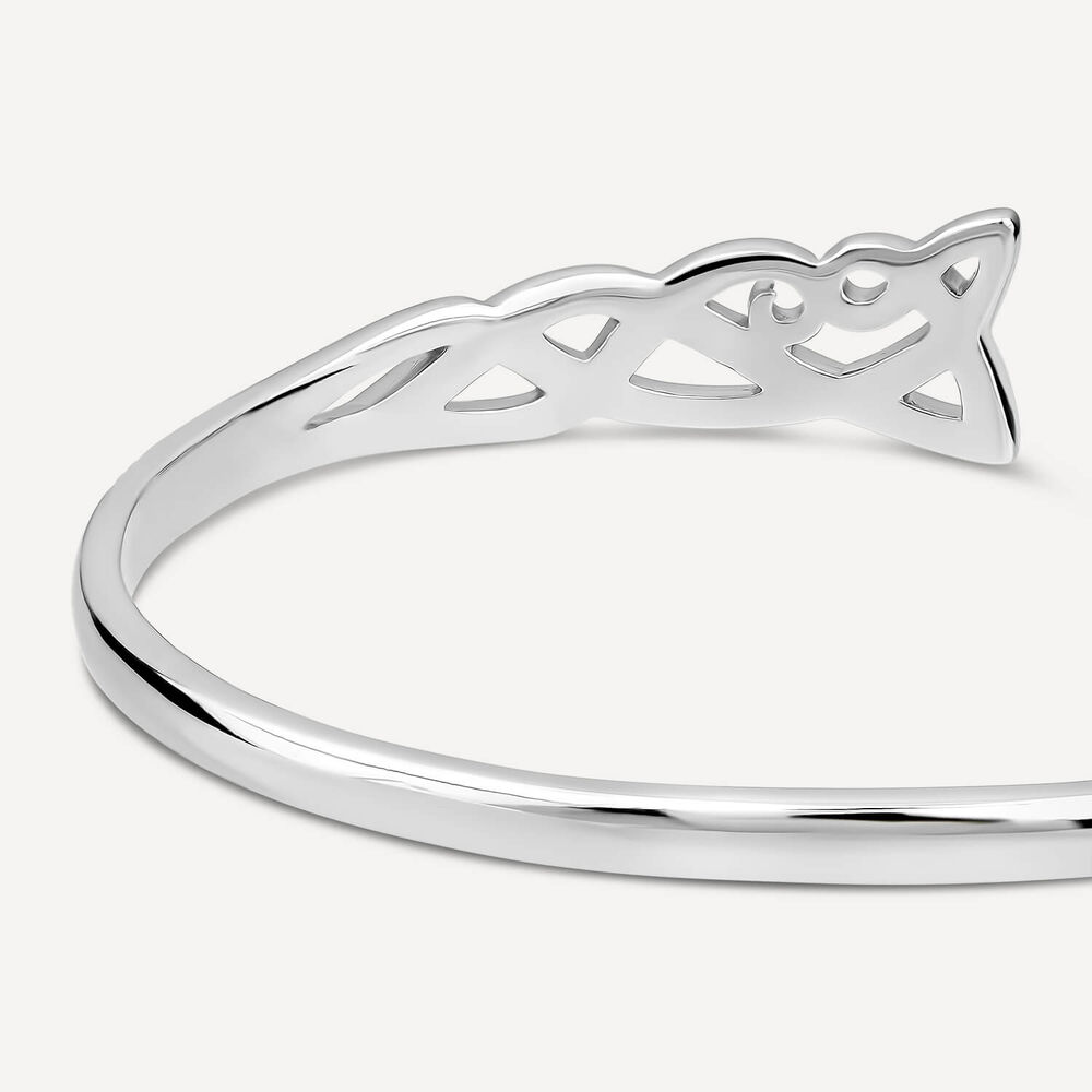 Silver Celtic Knot Torc Bangle image number 2