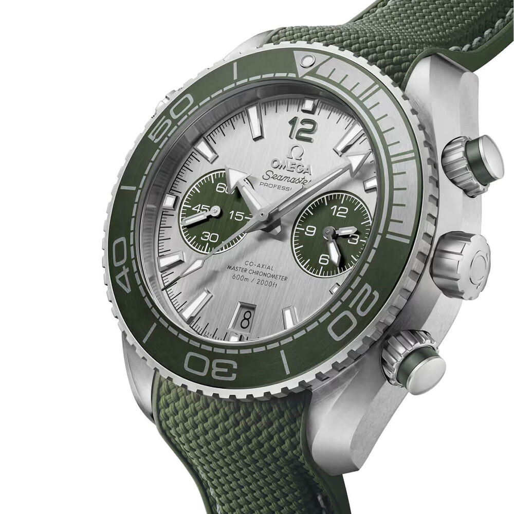 OMEGA Seamaster Planet Ocean 600M 45.5mm Grey Dial Green Rubber Strap Watch image number 2