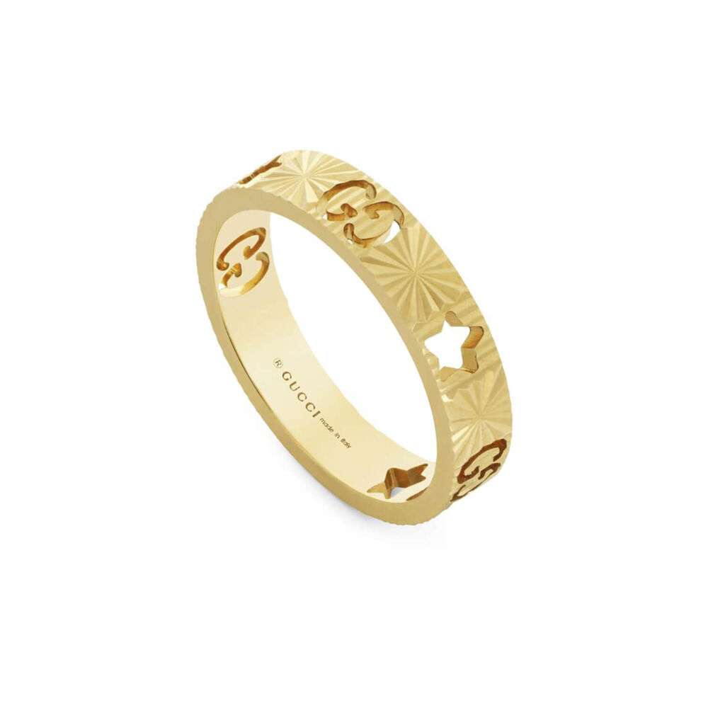 Gucci Icon 4mm Yellow Gold Ring (UK Size O - P)