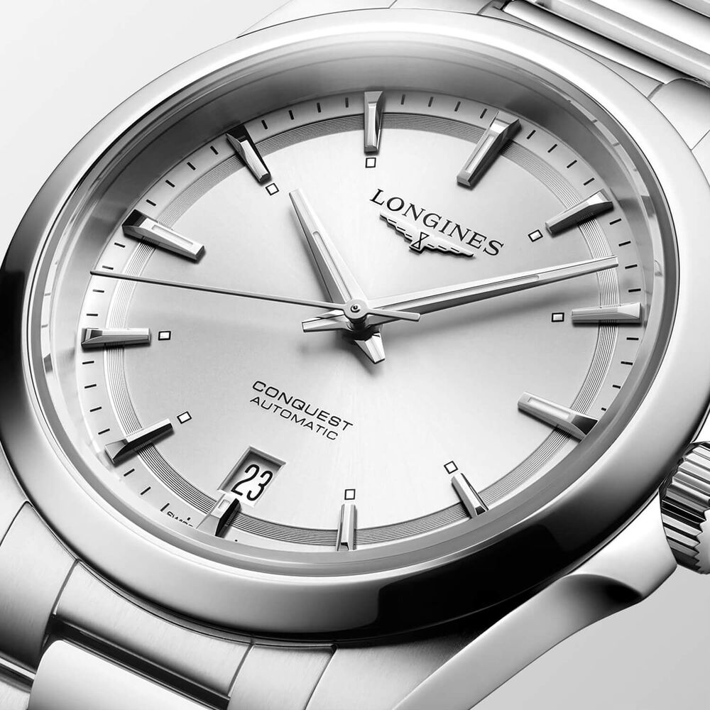 Longines Conquest 38mm Silver Dial Steel Bracelet Watch image number 3