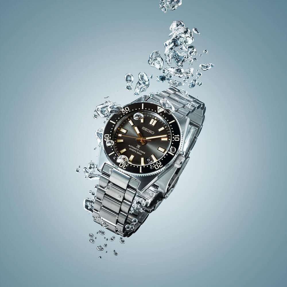 Seiko Prospex 1965 Revival Diver’s 40mm Tide Grey Dial Steel Bracelet Watch image number 6