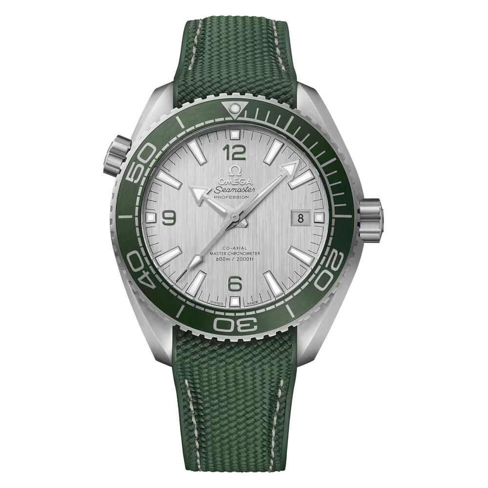 OMEGA Seamaster Planet Ocean 600M 43.5mm Grey Dial Green Rubber Strap Watch