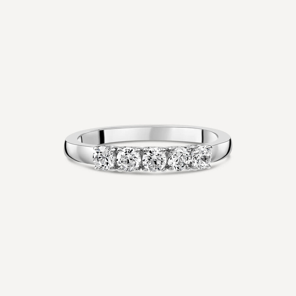 The Orchid Setting 18ct White Gold 5 Stone 0.50ct Diamond Ring image number 2