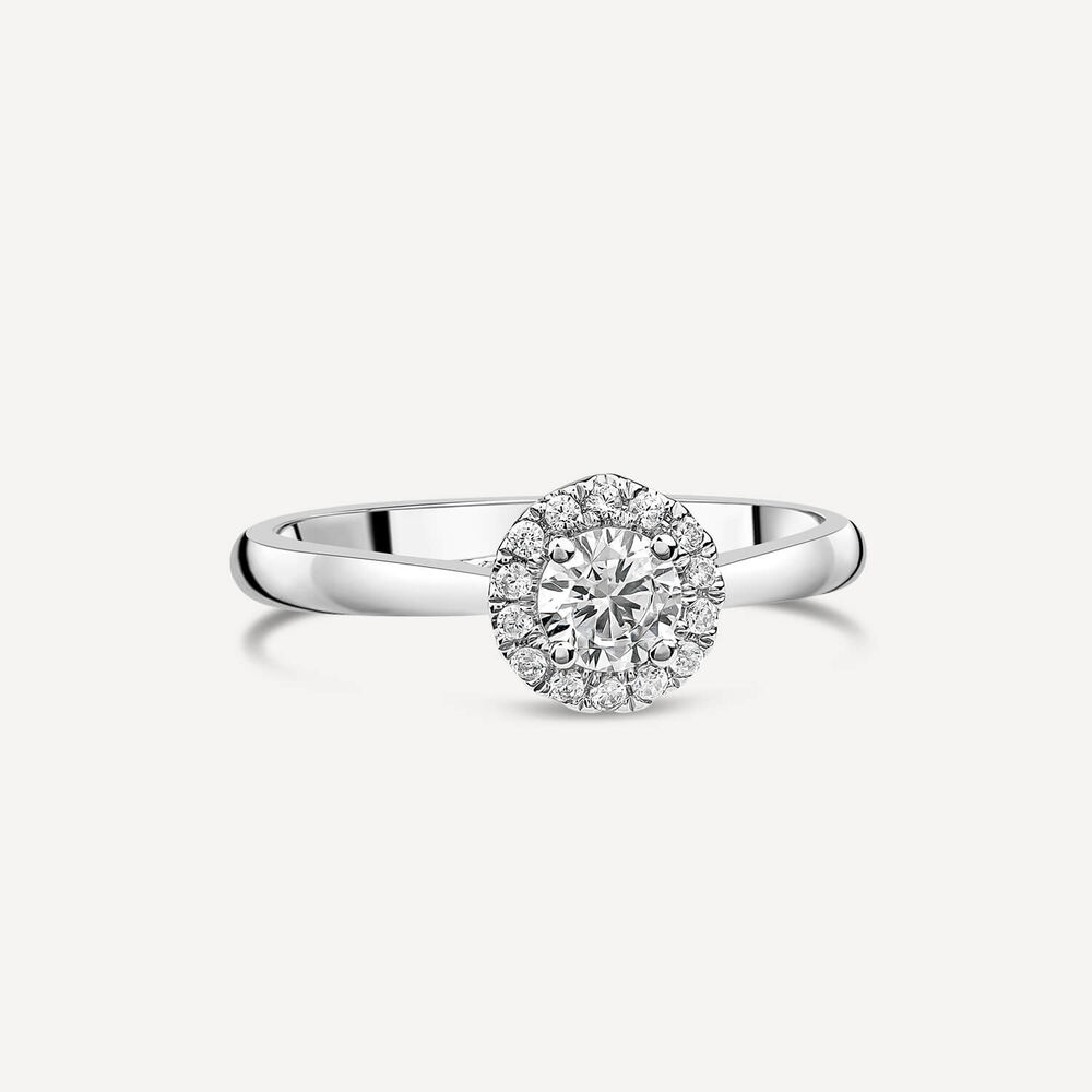 The Orchid Setting 18ct White Gold Halo 0.50ct Round Diamond Ring image number 2