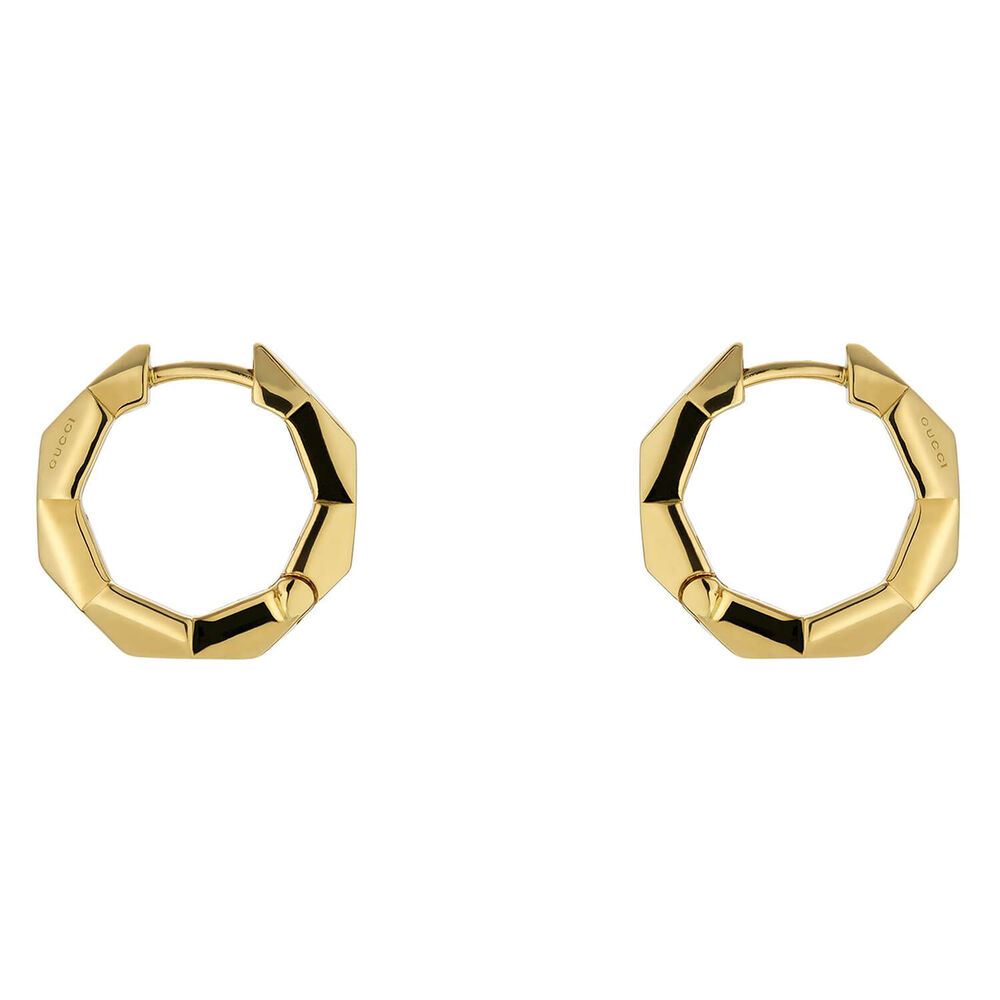 Gucci Link to Love 18ct Yellow Gold Studded Hoop Earrings