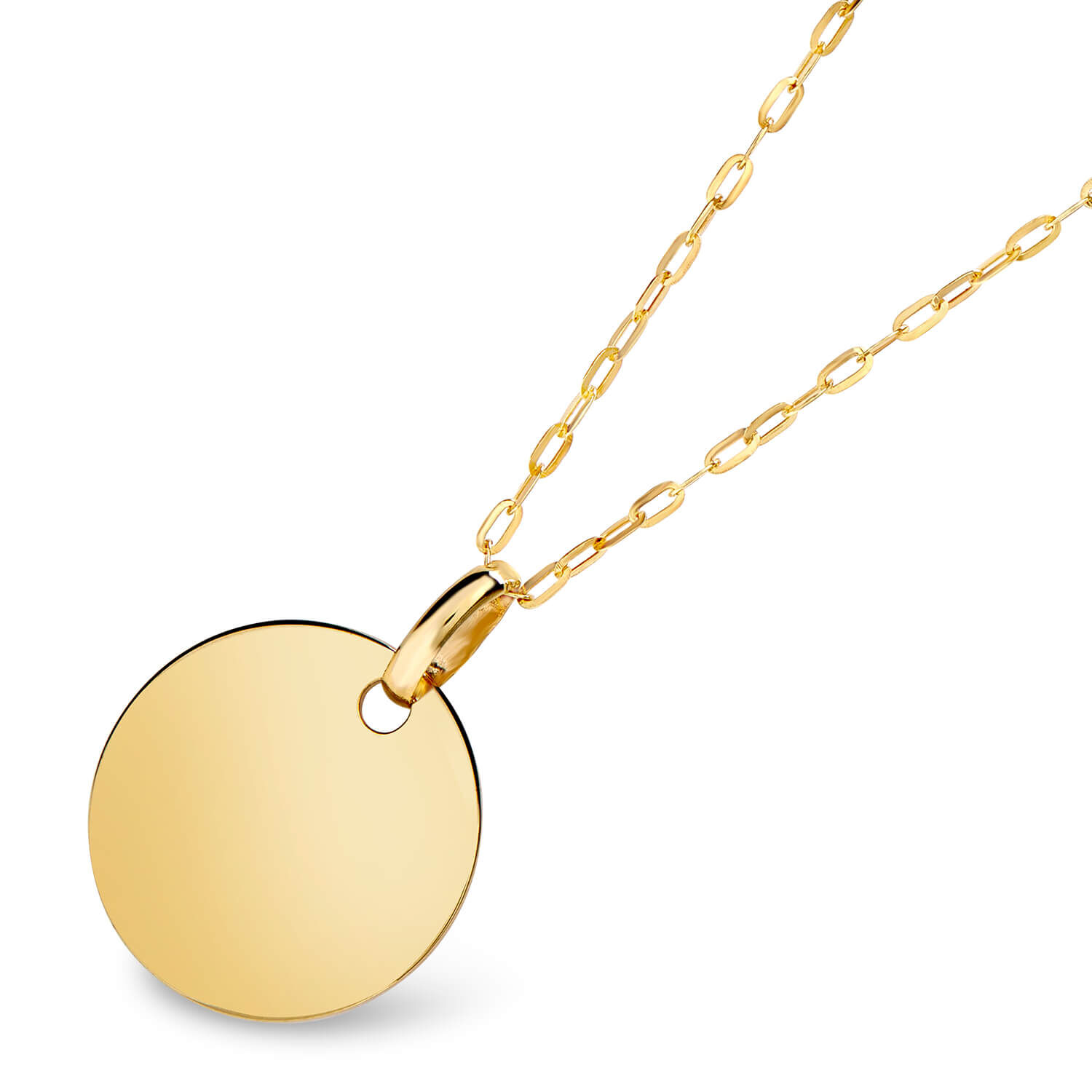 Oval initial disk necklace - Elegant Jewel Box | Fine Jewellery