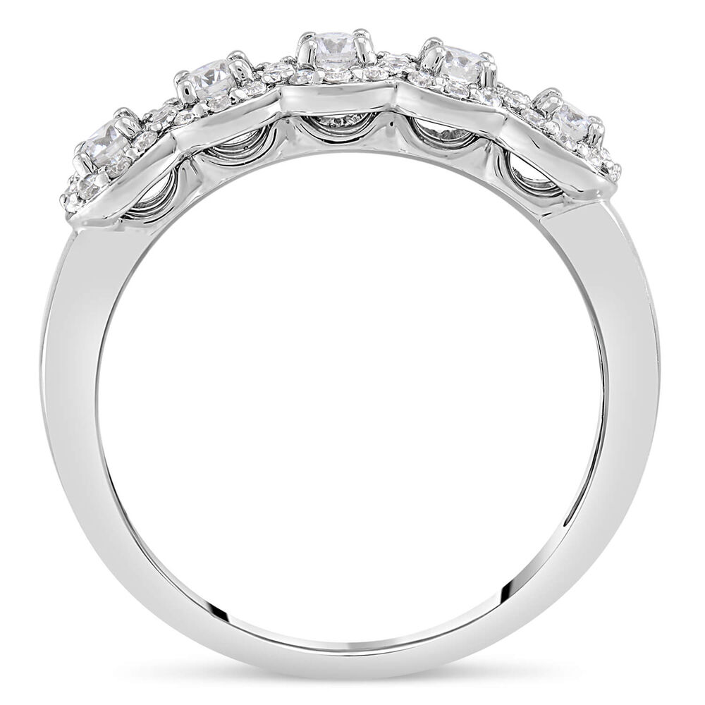 9ct white gold 0.50 carat diamond halo cluster ring image number 2