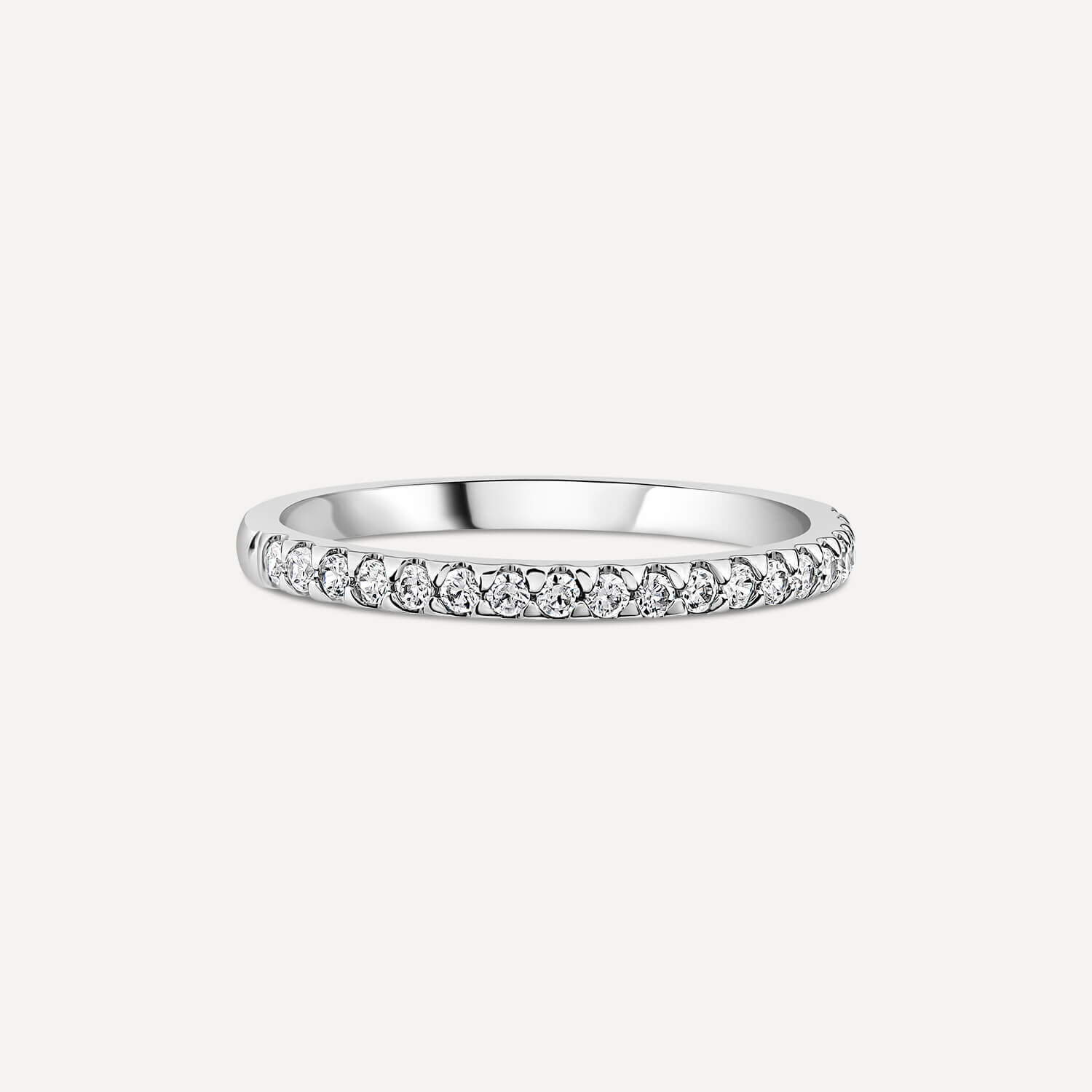 Platinum 1.7mm 0.15ct Triangle Claw Diamond Wedding Ring