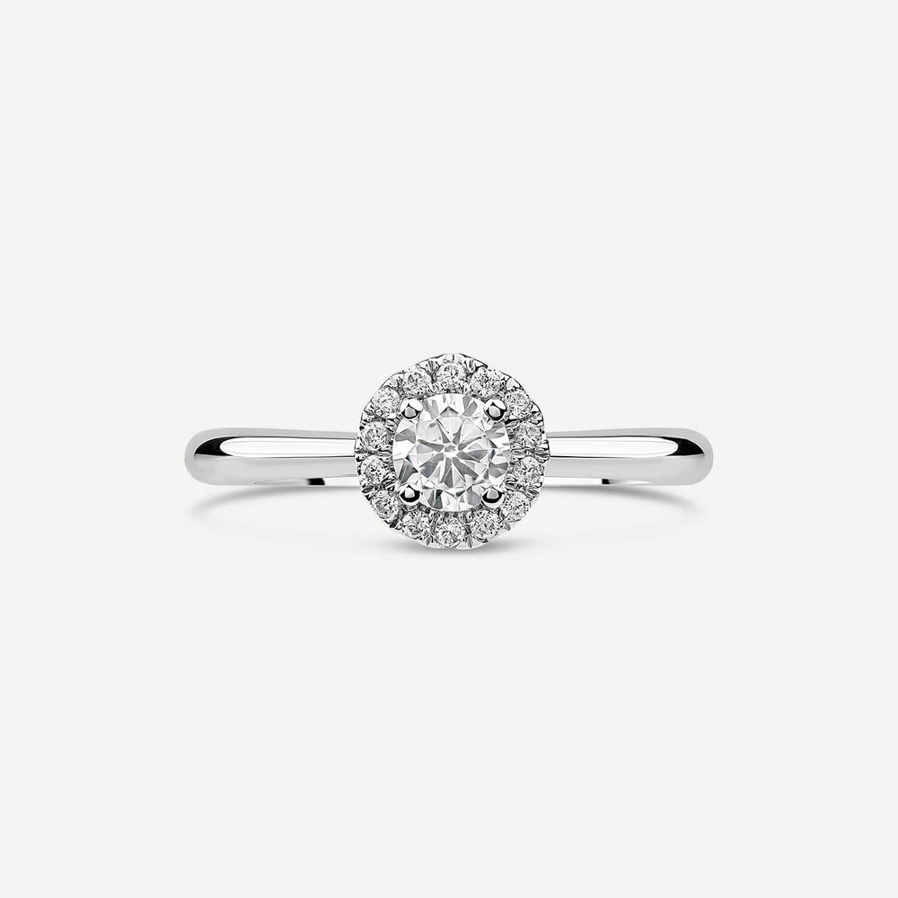 The Orchid Setting 18ct White Gold Halo 0.50ct Round Diamond Ring