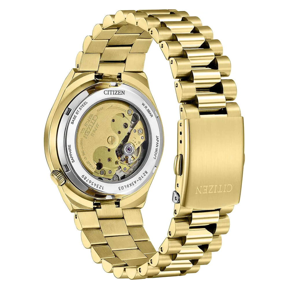 Citizen Tsuyosa 40mm Green Dial Yellow Gold Tone Steel Bracelet Watch image number 3