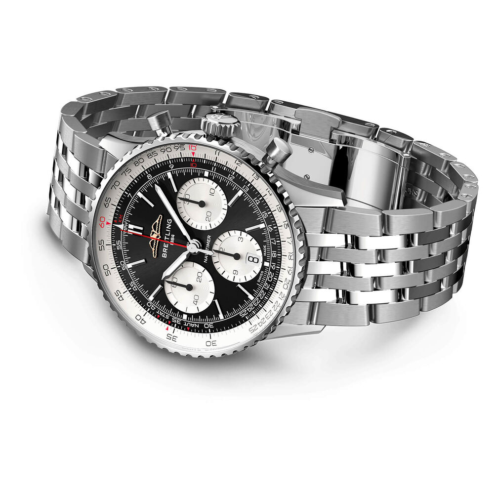 Breitling Navitimer B01 Chronograph 41mm Black Dial Steel Bracelet Watch image number 2