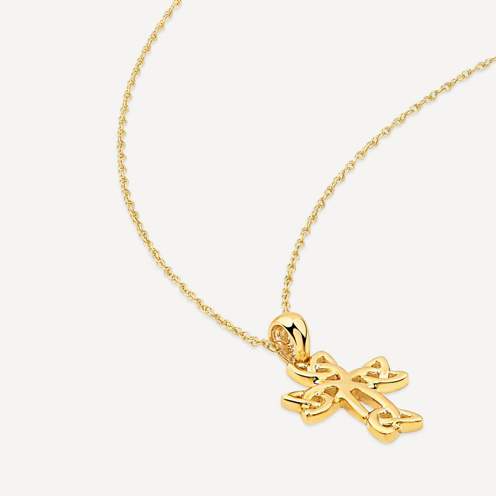 9ct Yellow Gold Celtic Cross Pendant image number 3