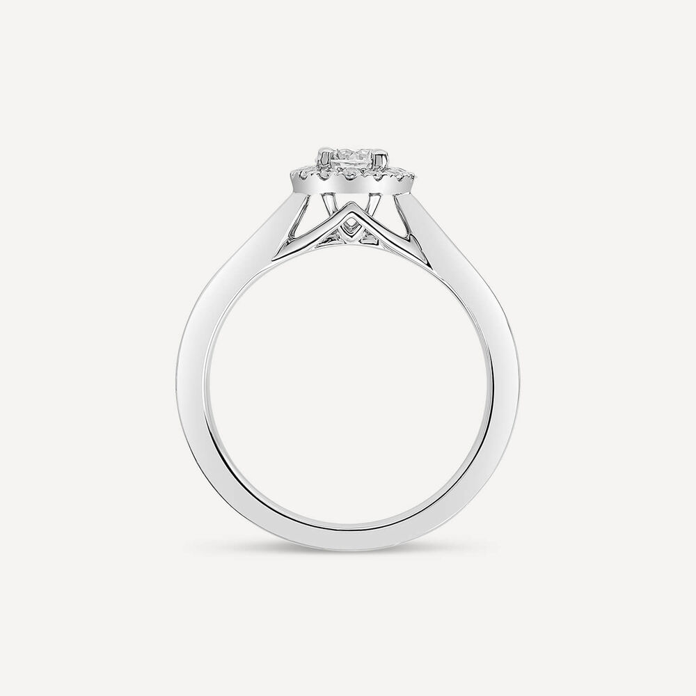 The Orchid Setting 18ct White Gold Halo 0.50ct Round Diamond Ring image number 3