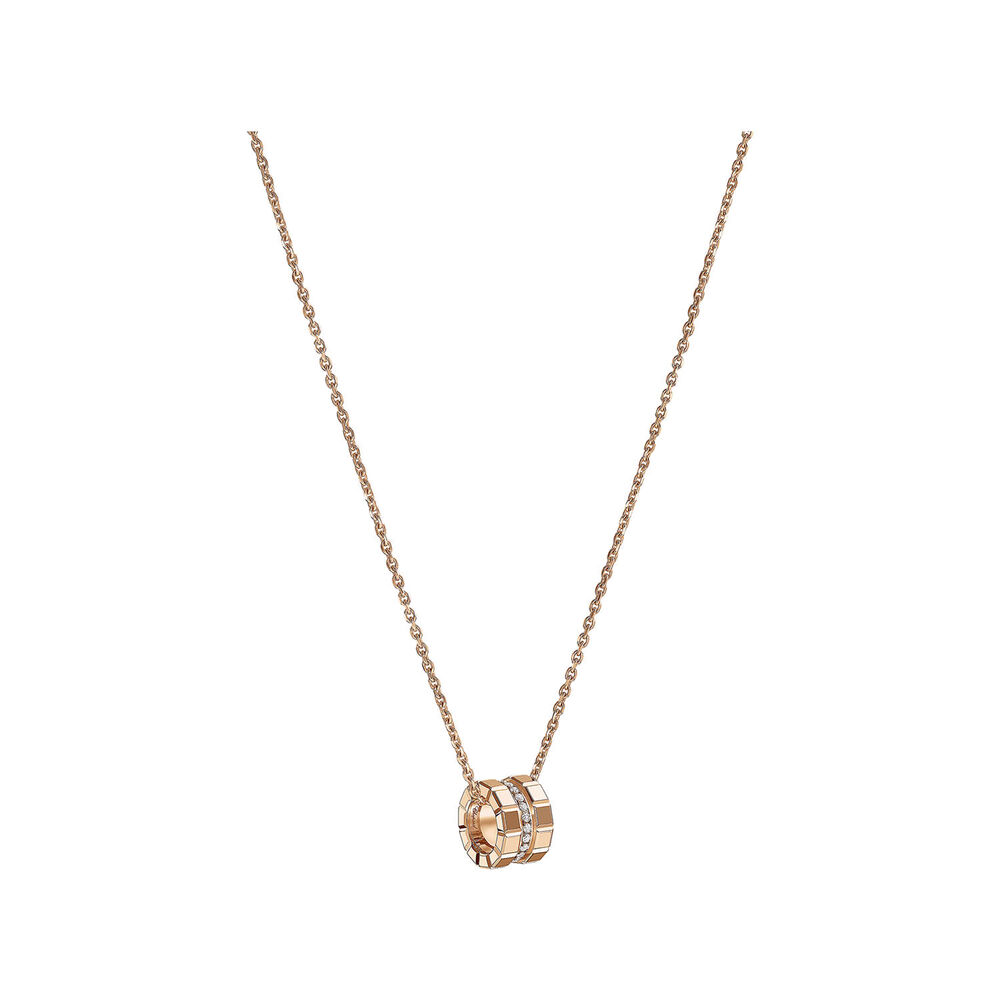 Chopard Ice Cube 18ct Rose Gold 0.14ct Diamond Pendant (Chain Included) image number 1