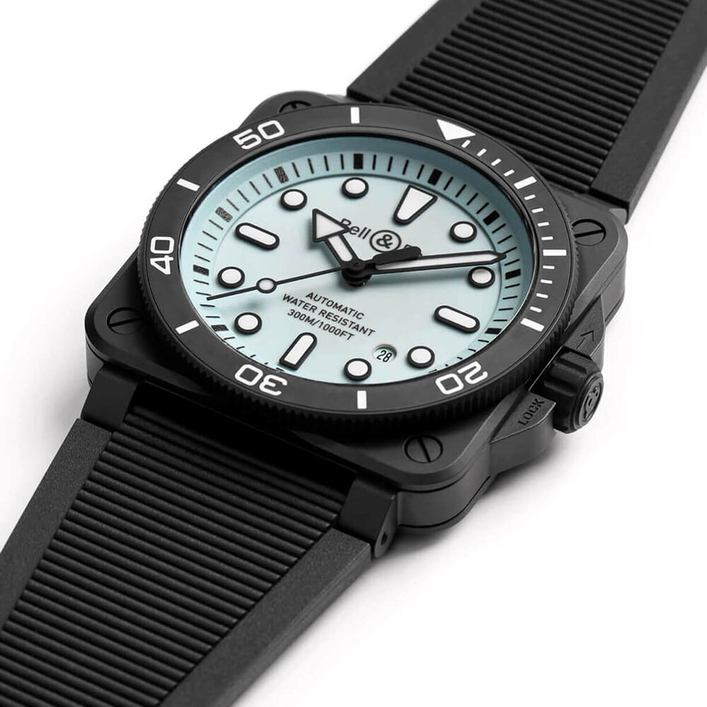 Bell & Ross BR 03 Diver Full Lum Ceramic 42mm Blue Dial Rubber Strap Watch image number 2