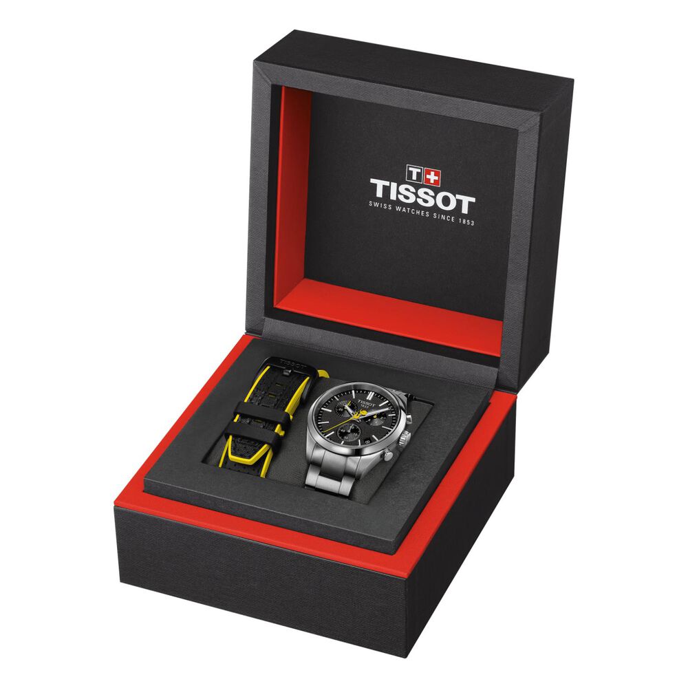 Tissot PR 100 Tour De France Chronograph 40mm Black Dial Steel Bracelet Watch image number 8