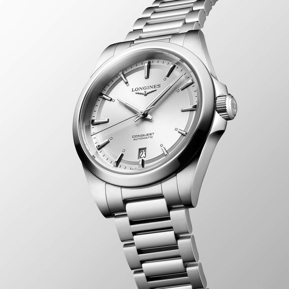 Longines Conquest 38mm Silver Dial Steel Bracelet Watch