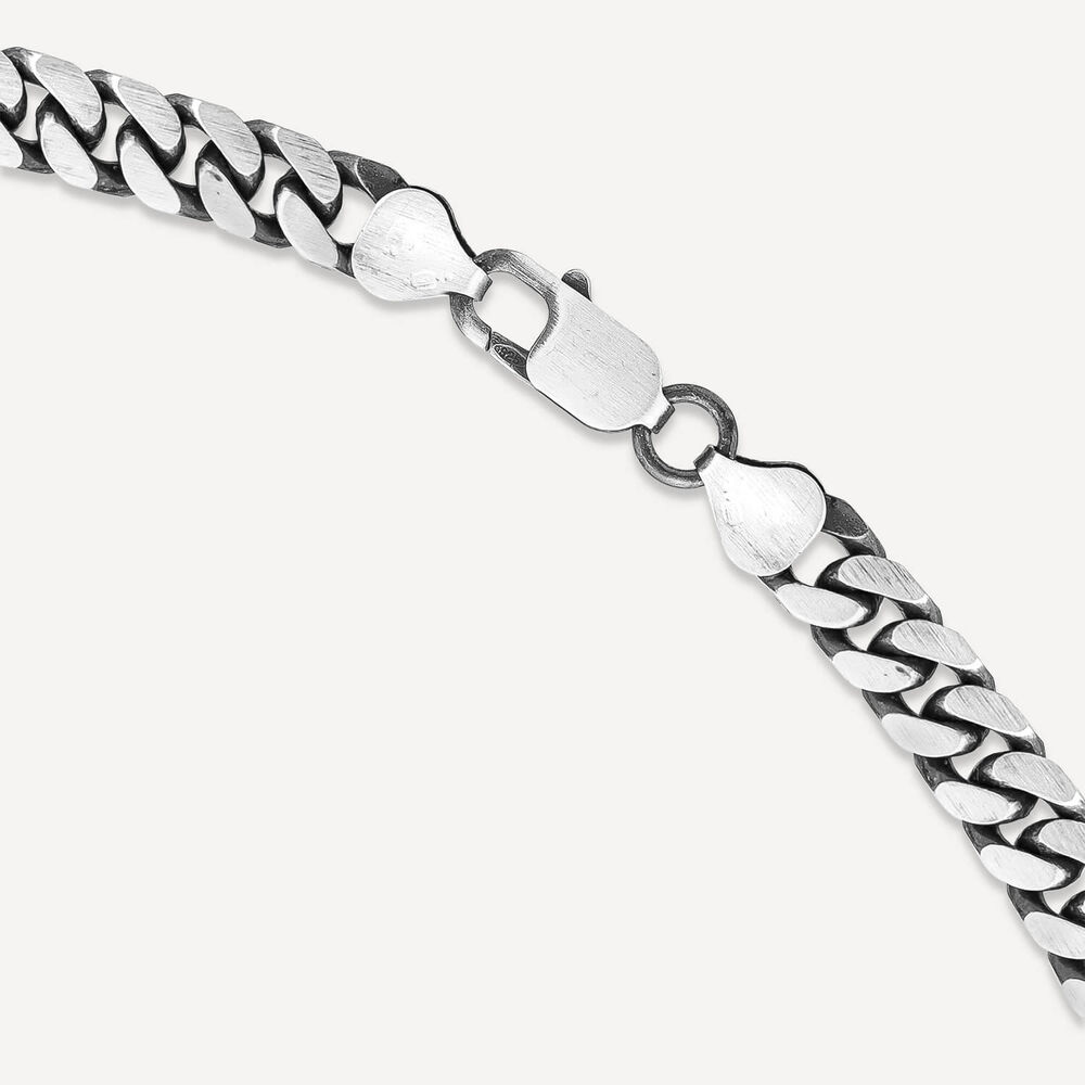 Sterling Silver Oxidised 20' Curb Mens Necklace image number 4