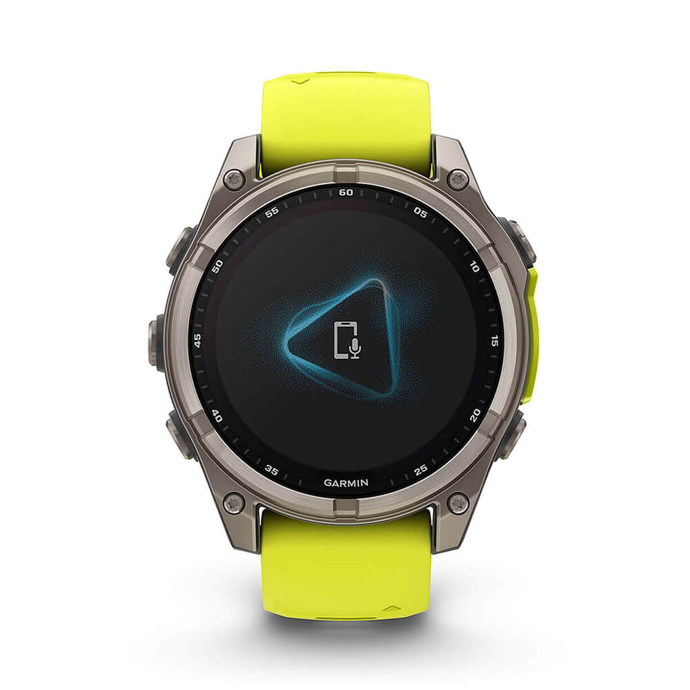 Garmin fenix® 8 Solar Sapphire 47mm Titanium Case Amp Yellow & Graphite Silicone Strap Watch image number 11