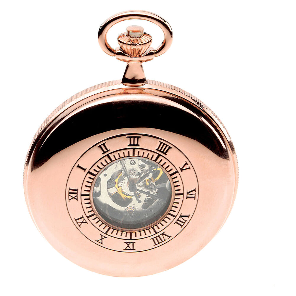  Rose Gold Plated Double Half Hunter card holder Watch