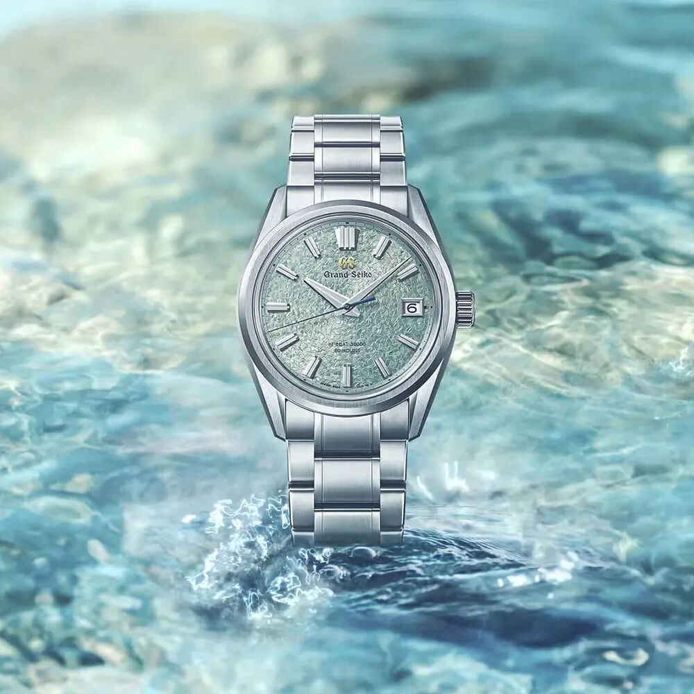 Grand Seiko ‘Genbi Valley’ Hi-Beat Limited Edition 40mm Green Dial Steel Bracelet Watch image number 3