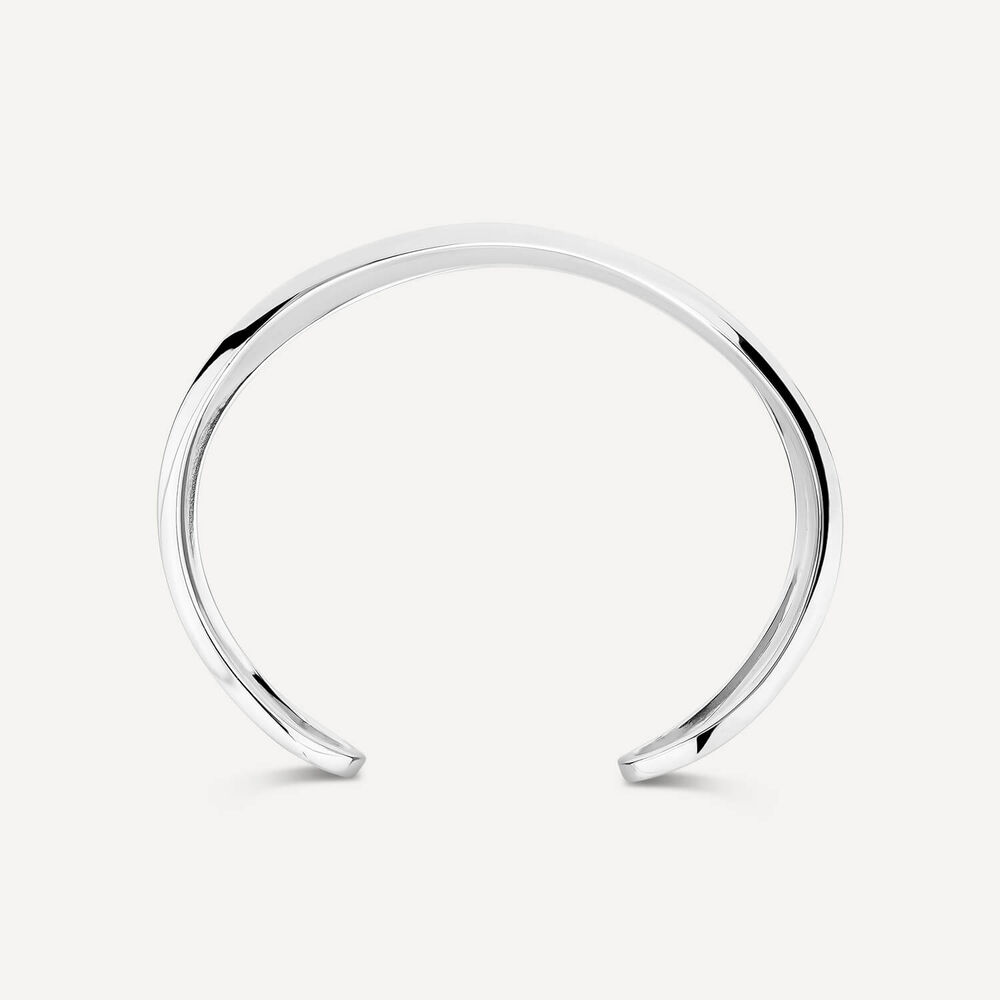Sterling Silver Wide Polished Cuff Bangle image number 4