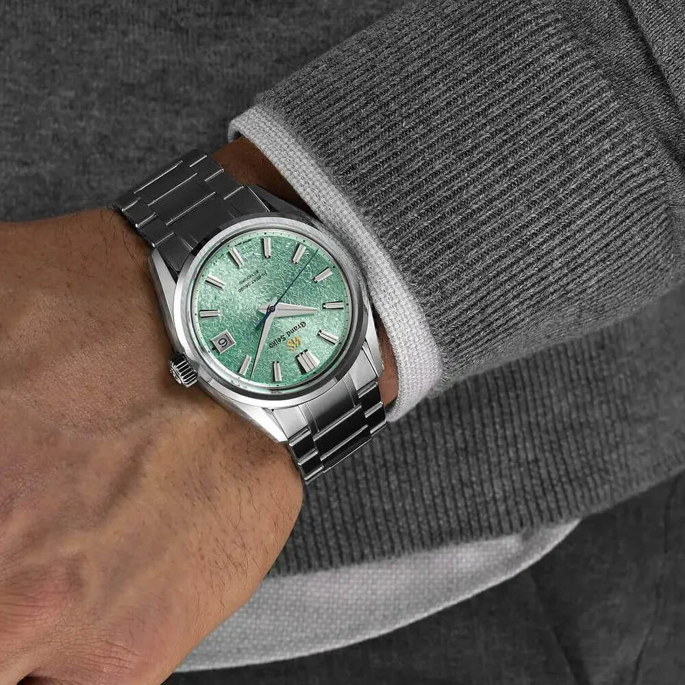 Grand Seiko ‘Genbi Valley’ Hi-Beat Limited Edition 40mm Green Dial Steel Bracelet Watch image number 5