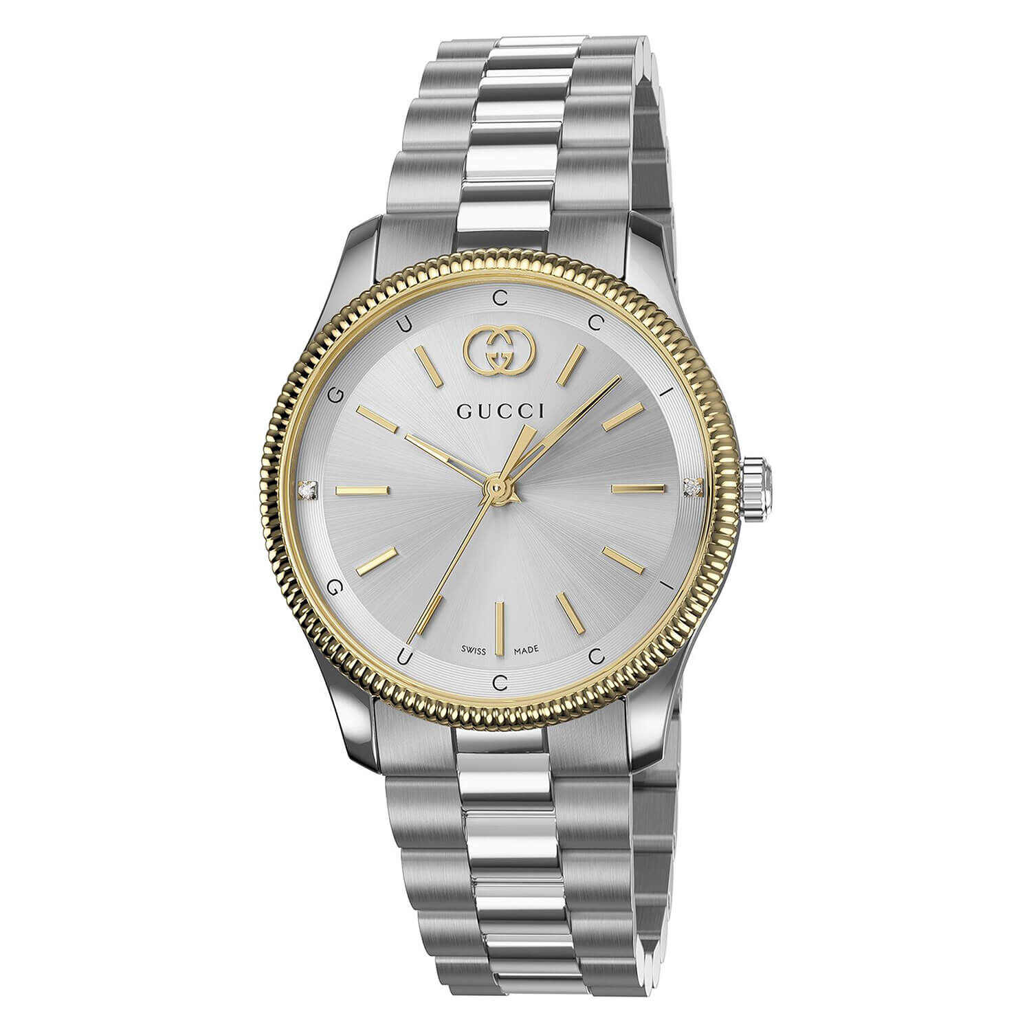 Gucci G-Timeless 29mm Silver Dial Diamond Bracelet Watch