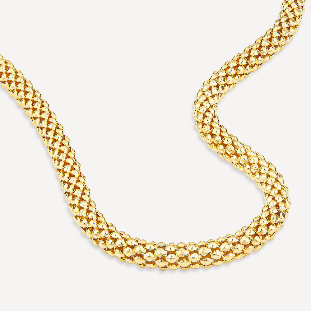 Silver & Yellow Gold Plated Popcorn Tube Necklet image number 3