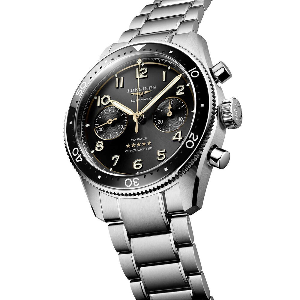 Longines Avigation Spirit Flyback 42mm Black Chronograph Dial Bracelet Watch image number 2