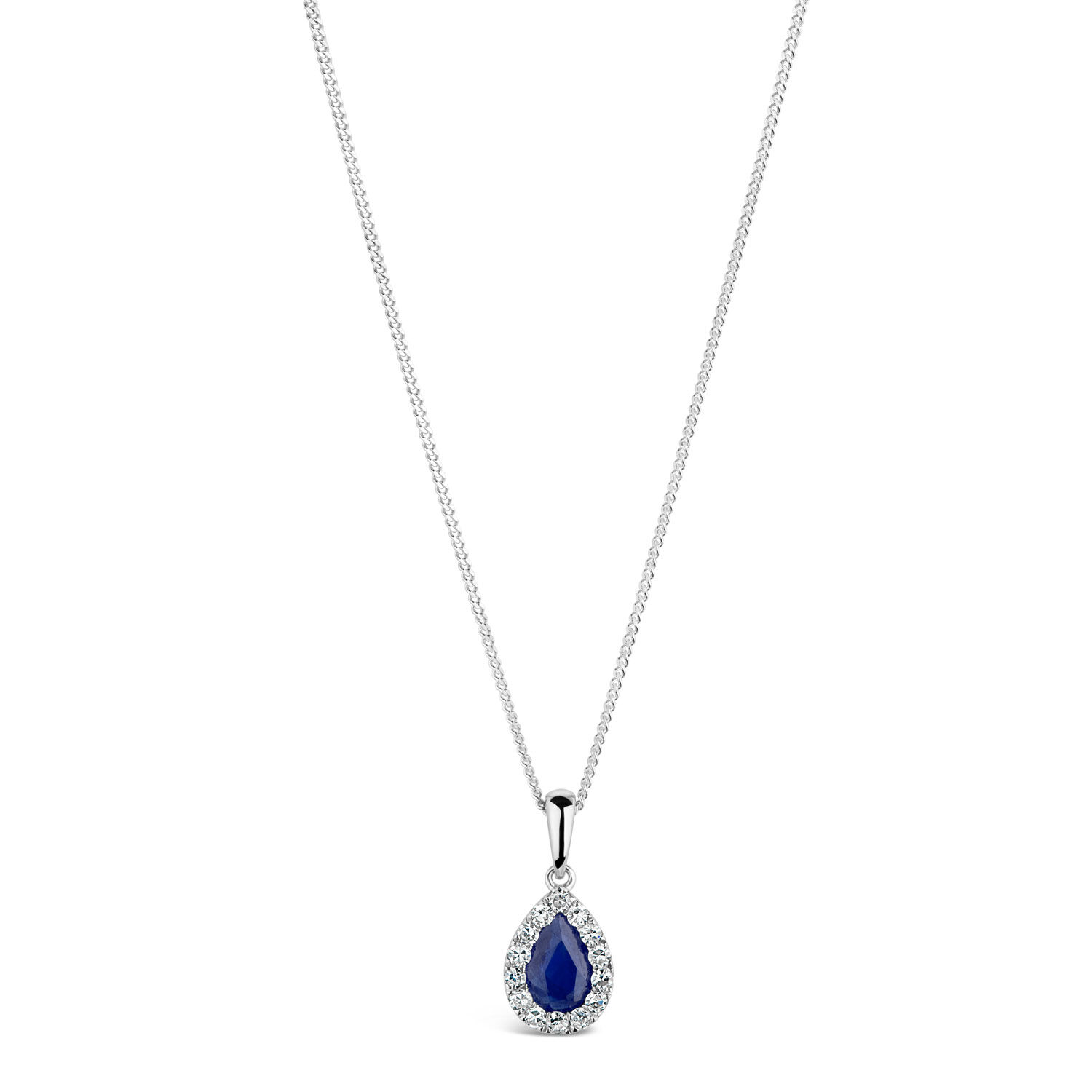 Blue Sapphire Teardrop Necklace