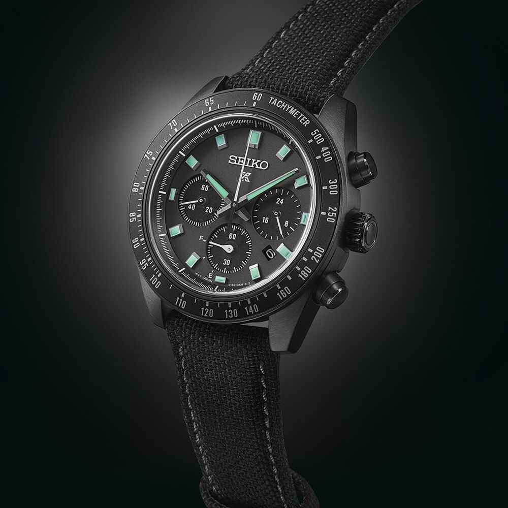 Seiko Prospex Black Series 'Night Vision' Solar Speedtimer Chronograph image number 3